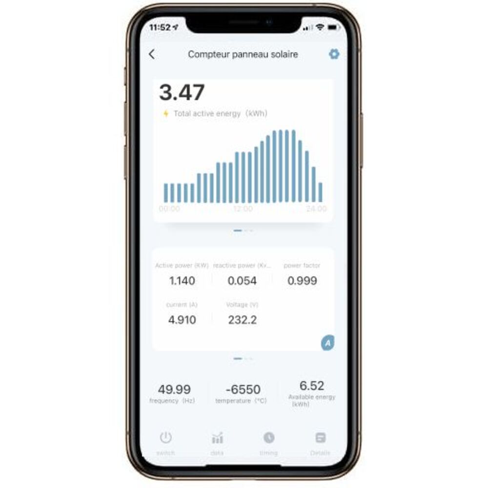 Application smartphone pour compteur monophasé MCM1M-1100-CTW
