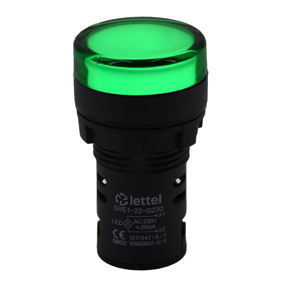 voyant lumineux à led verte sve1-22