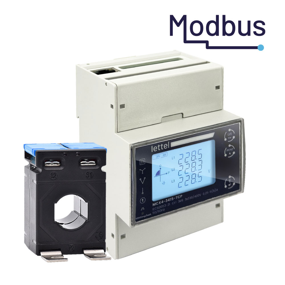Compteur d’énergie Modbus avec transformateurs de courant